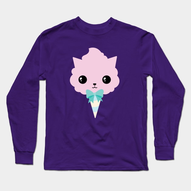 Cotton candy cat Long Sleeve T-Shirt by Laura_Nagel